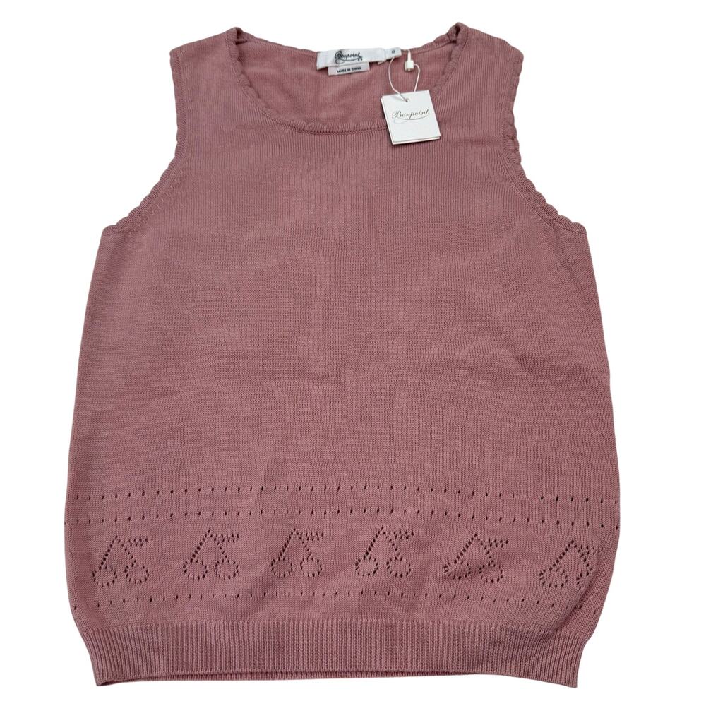 Bonpoint Girls Luxury Sweater Vest Tank Pink Size 10 NWT‎ Classic Parisian Style